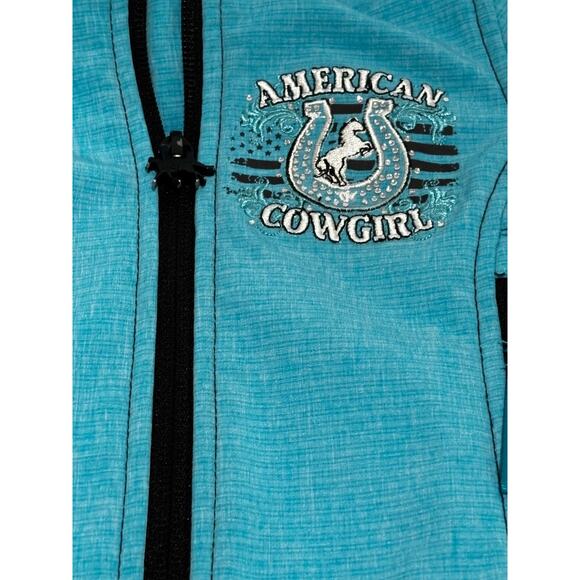 Cowgirl Hardware® Girl's American Turquoise Jacket Rodeo 12M Biker Bling - Picture 2 of 12